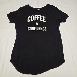 Black Graphic Tee - Coffee & Confidence Soft Comfort